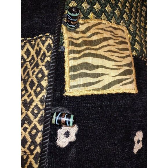 5/$25 Sz Small Alex Kim Animal Print Art Blazer Jacket Unique Abstract Tapestry - Picture 5 of 9